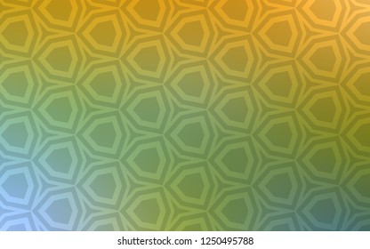 Light Green, Yellow vector template in hexagonal style. Glitter abstract illustration in hexagonal style. Pattern for landing pages.