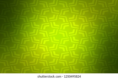 Light Green, Yellow vector template with bent ribbons. A sample with blurred bubble shapes. New composition for your brand book.