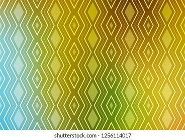 Light Green, Yellow vector template with sticks, squares. Colorful lines, squares on abstract background with gradient. Pattern for business booklets, leaflets.