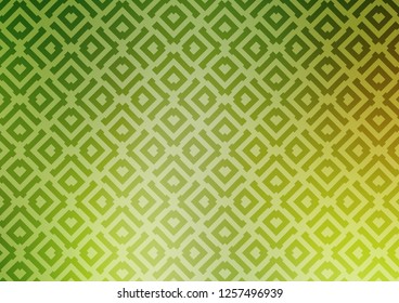 Light Green, Yellow vector template with sticks, squares. Colorful decorative design in simple style with lines, rhombuses. Pattern for business booklets, leaflets.
