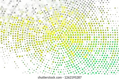 Light Green, Yellow vector template with crystals, triangles. Illustration with set of colorful triangles. Pattern for commercials.