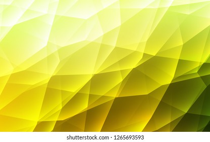 Light Green, Yellow vector template with crystals, triangles. Glitter abstract illustration with triangular shapes. Pattern for booklets, leaflets