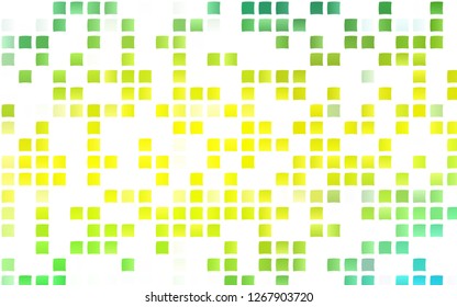 Light Green, Yellow vector template with crystals, rectangles. Decorative design in abstract style with rectangles. Best design for your ad, poster, banner.