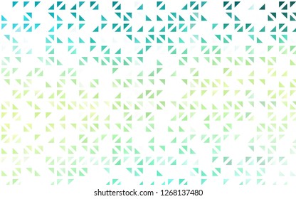Light Green, Yellow vector template with crystals, triangles. Decorative design in abstract style with triangles. Best design for your ad, poster, banner.