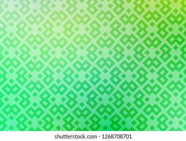 Light Green, Yellow vector template with crystals, rectangles. Decorative design in abstract style with rectangles. Best design for your ad, poster, banner.