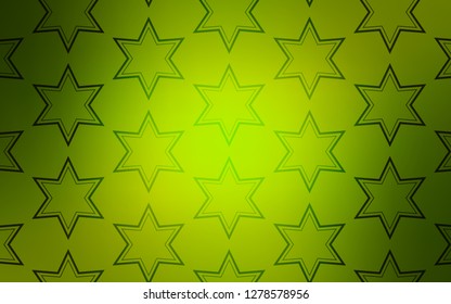Light Green, Yellow vector template with sky stars. Decorative illustration with stars on abstract template. Best design for your ad, poster, banner.