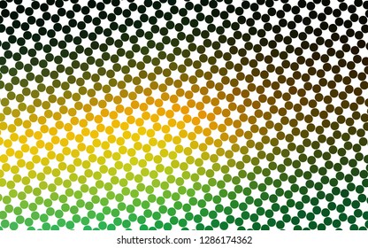 Light Green, Yellow vector template with circles. Glitter abstract illustration with blurred drops of rain. Pattern for ads, leaflets.