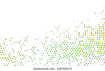 Light Green, Yellow vector template with crystals, triangles. Glitter abstract illustration with triangular shapes. Best design for your ad, poster, banner.
