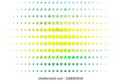 Light Green, Yellow vector template with crystals, triangles. Triangles on abstract background with colorful gradient. Pattern for busines ad, booklets, leaflets