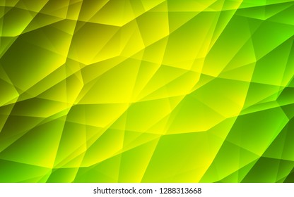 Light Green, Yellow vector template with crystals, triangles. Glitter abstract illustration with triangular shapes. Pattern for booklets, leaflets