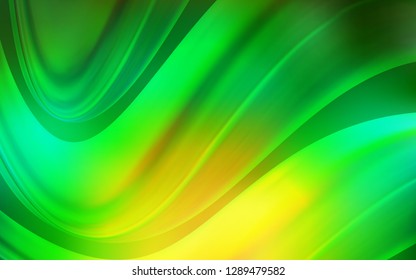 Light Green, Yellow vector template with lines, ovals. Shining illustration, which consist of blurred lines, circles. Marble style for your business design.