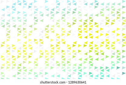 Light Green, Yellow vector template with crystals, triangles. Triangles on abstract background with colorful gradient. Template for wallpapers.