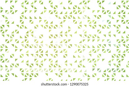 Light Green, Yellow vector template with crystals, triangles. Illustration with set of colorful triangles. Pattern for commercials.