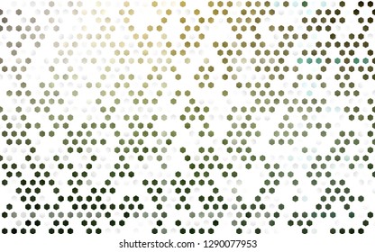 Light Green, Yellow vector template in hexagonal style. Glitter abstract illustration in hexagonal style. Pattern for texture of wallpapers.