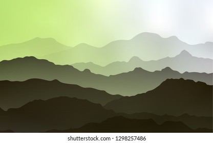 Light Green, Yellow vector template with bubble shapes. A completely new color illustration in mountain style. Textured wave pattern for backgrounds.