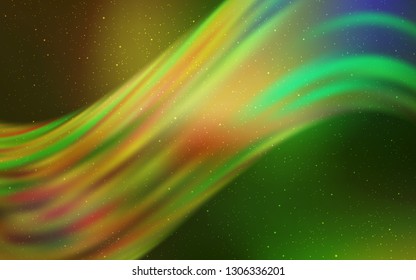 Light Green, Yellow vector template with space stars. Space stars on blurred abstract background with gradient. Pattern for astrology websites.