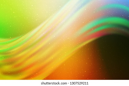 Light Green, Yellow vector template with space stars. Blurred decorative design in simple style with galaxy stars. Pattern for astronomy websites.