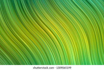 Light Green, Yellow vector template with bubble shapes. Modern gradient abstract illustration with bandy lines. Brand new design for your ads, poster, banner.