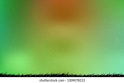 Light Green, Yellow vector template with space stars. Modern abstract illustration with Big Dipper stars. Smart design for your business advert.