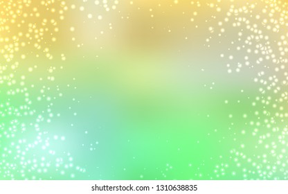 Light Green, Yellow vector template with space stars. Blurred decorative design in simple style with galaxy stars. Smart design for your business advert.