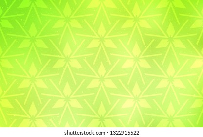 Light Green, Yellow vector template with crystals, triangles. Triangles on abstract background with colorful gradient. Pattern for commercials.