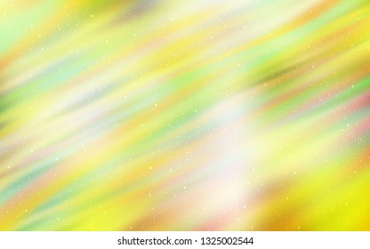 Light Green, Yellow vector template with space stars. Space stars on blurred abstract background with gradient. Best design for your ad, poster, banner.