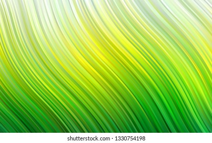 Light Green, Yellow vector template with lines, ovals. A sample with blurred bubble shapes. A new texture for your  ad, booklets, leaflets.
