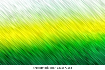 Light Green, Yellow vector template with abstract lines. A vague circumflex abstract illustration with gradient. Brand new design for your ads, poster, banner.