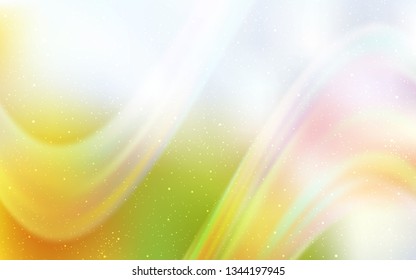 Light Green, Yellow vector template with space stars. Shining colored illustration with bright astronomical stars. Template for cosmic backgrounds.