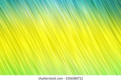 Light Green, Yellow vector template with bent lines. Glitter abstract illustration with wry lines. Pattern for your business design.