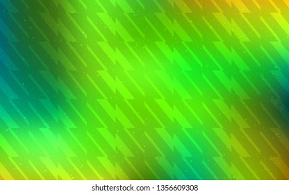 Light Green, Yellow vector template with repeated sticks. Shining colored illustration with sharp stripes. Best design for your ad, poster, banner.
