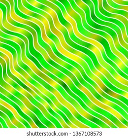 Light Green, Yellow vector template with curves. Illustration in abstract style with gradient curved.  Template for cellphones.