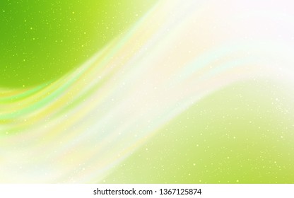 Light Green, Yellow vector template with space stars. Shining colored illustration with bright astronomical stars. Template for cosmic backgrounds.