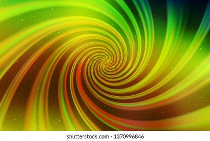 Light Green, Yellow vector template with space stars. Shining illustration with sky stars on abstract template. Best design for your ad, poster, banner.