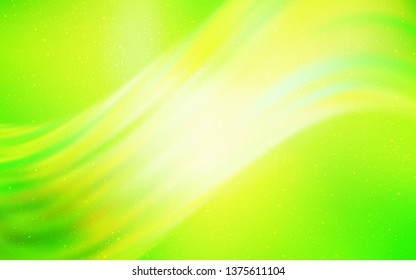 Light Green, Yellow vector template with space stars. Glitter abstract illustration with colorful cosmic stars. Pattern for astronomy websites.