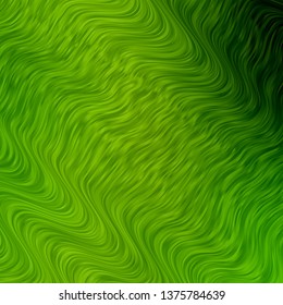 Light Green, Yellow vector template with wry lines. Abstract illustration with bandy gradient lines. Pattern for busines booklets, leaflets