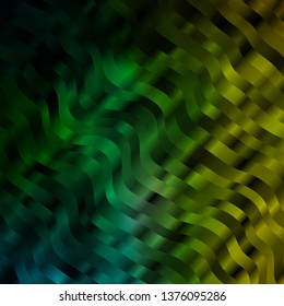 Light Green, Yellow vector template with curves. Bright sample with colorful bent lines, shapes. Best design for your posters, banners.