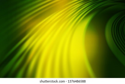 Light Green, Yellow vector template with bent lines. A circumflex abstract illustration with gradient. The best colorful design for your business.