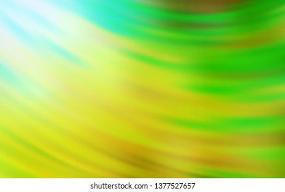 Light Green, Yellow vector template with curved lines. Colorful illustration in simple style with gradient. A completely new design for your business.