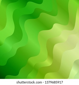 Light Green, Yellow vector template with curved lines. Abstract gradient illustration with wry lines. Pattern for websites, landing pages.