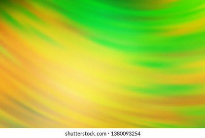 Light Green, Yellow vector template with curved lines. A completely new colorful illustration in simple style. A completely new template for your design.
