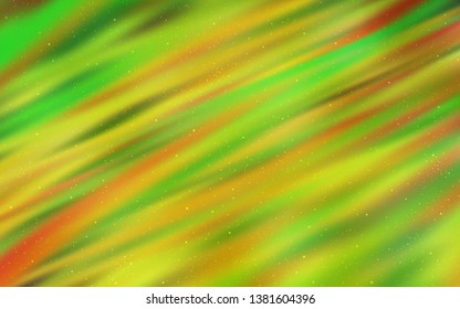 Light Green, Yellow vector template with space stars. Modern abstract illustration with Big Dipper stars. Pattern for futuristic ad, booklets.