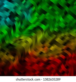 Light Green, Yellow vector template with curved lines. Colorful illustration in circular style with lines. Smart design for your promotions.