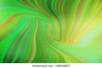 Light Green, Yellow vector template with space stars. Blurred decorative design in simple style with galaxy stars. Template for cosmic backgrounds.