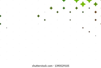 Light Green, Yellow vector template with sky stars. Decorative shining illustration with stars on abstract template. The template can be used as a background.