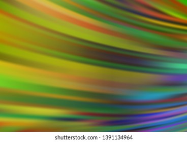 Light Green, Yellow vector template with lines, ovals. Geometric illustration in marble style with gradient.  The elegant pattern for brand book.