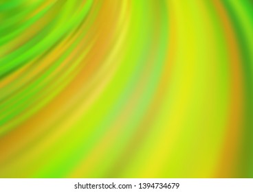 Light Green, Yellow vector template with abstract lines. Glitter abstract illustration with wry lines. Textured wave pattern for backgrounds.