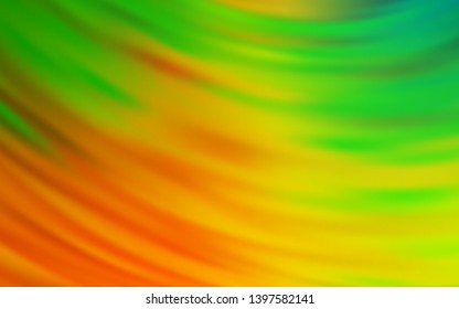 Light Green, Yellow vector template with bent lines. Colorful geometric sample with gradient lines.  Colorful wave pattern for your design.