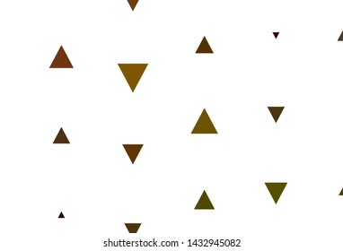 Light Green, Yellow vector template with crystals, triangles. Decorative design in abstract style with triangles. Pattern for booklets, leaflets