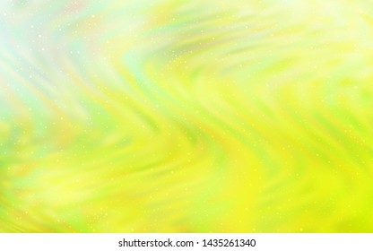 Light Green, Yellow vector template with space stars. Glitter abstract illustration with colorful cosmic stars. Smart design for your business advert.